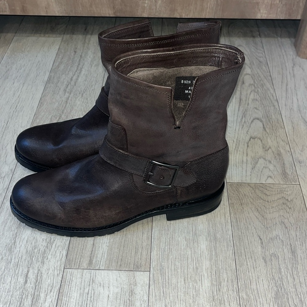 Women’s Frye Veronica Leather Buckle Moto Booties 8 1/2B NWOB